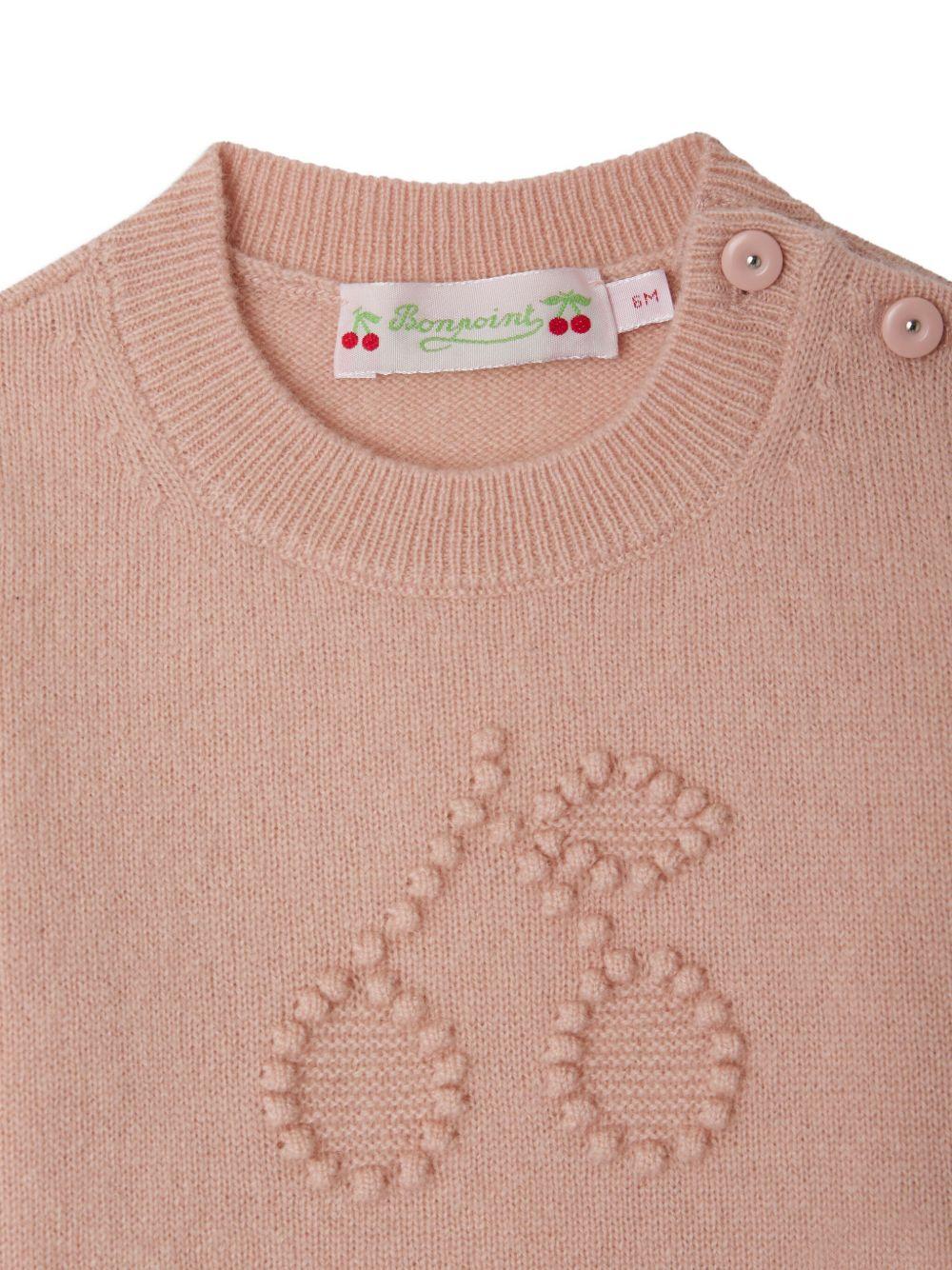 Maglione per neonata Bonpoint rosa con decorazione W05XJUK00002 023 BONPOINT 