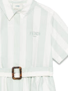 Abito per bambina Fendi Kids bianco e verde con logo JFB764 ATS5 F1SA1 FENDI KIDS 