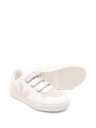Sneakers V-10 per bambina Veja Kids bianche con inserti rosa CV0521505 V-10 WHITE PETALE VEJA KIDS 