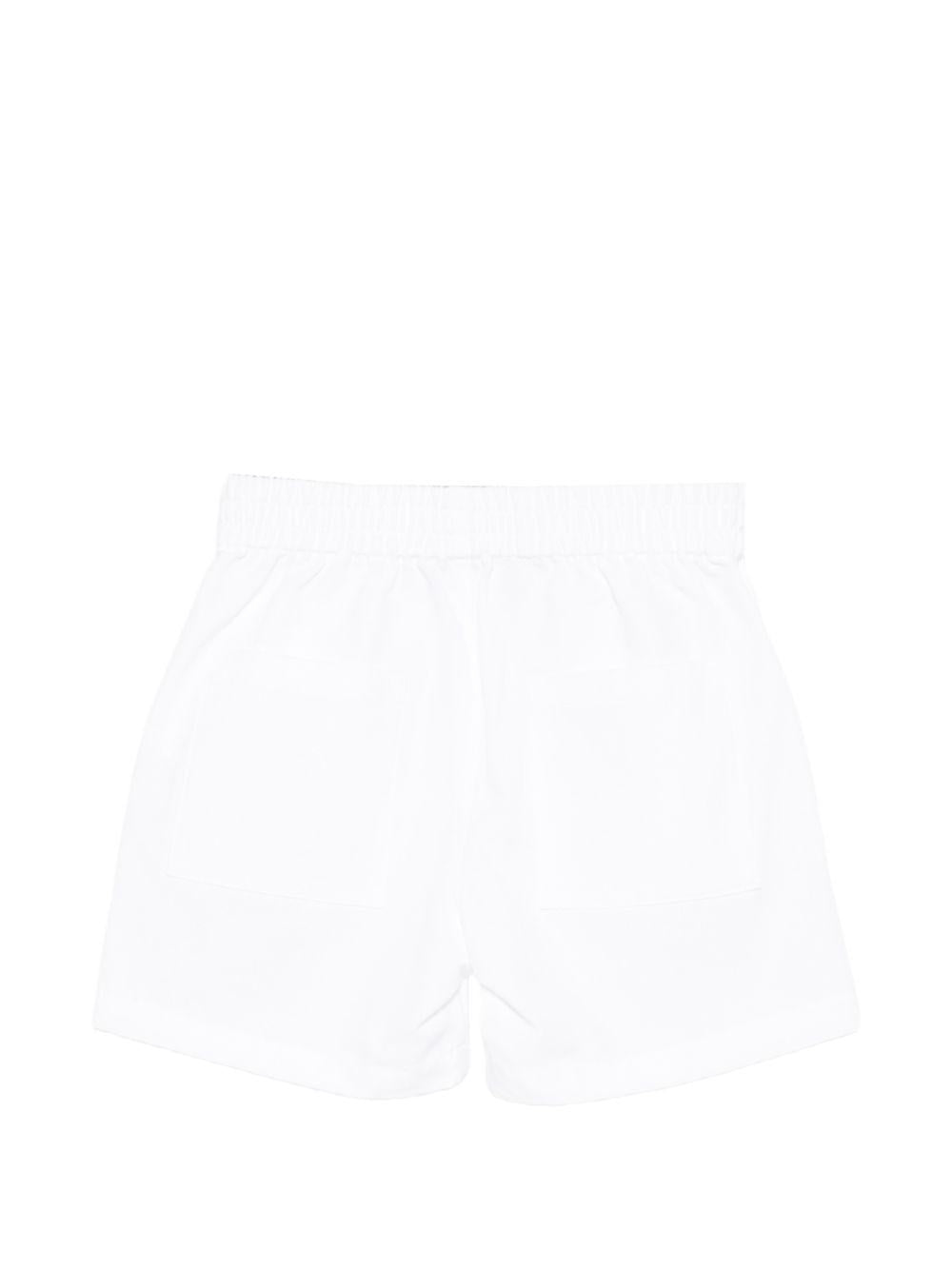 Shorts per neonati Moschino Kids bianchi con orsetto sul davanti MUQ01NLLA14 10101 MOSCHINO KIDS 
