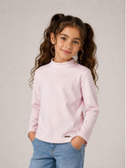 T-shirt per bambina Monnalisa Kids rosa con dettaglio collo alto 17HLUP 8201 0091 MONNALISA KIDS 