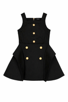 Abito per bambina Balmain Kids nero modello svasato BY1B92 P0484 930 BALMAIN KIDS 