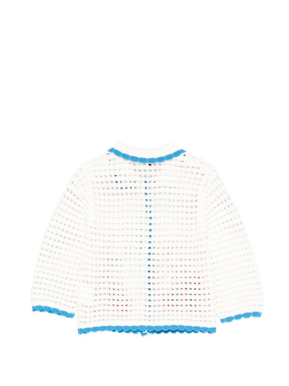 Cardigan per bambina Stella McCartney Kids bianco con dettagli floreali ricamati TY9A10 Z1876 101 STELLA McCARTNEY KIDS 