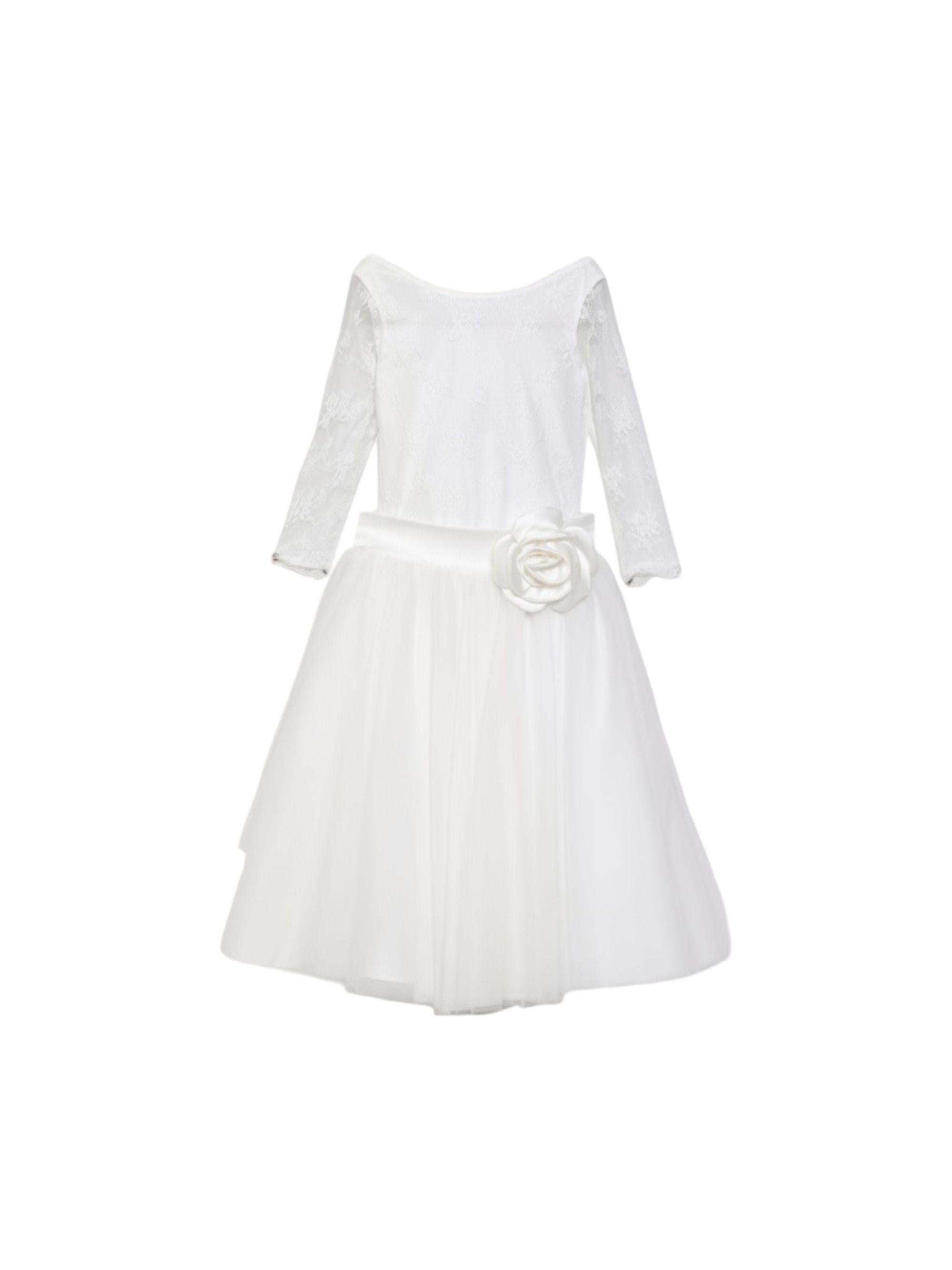 Completo body e gonna per bambina Colorichiari bianco con applicazione fiore FL208395 4970a 1515 COLORICHIARI 