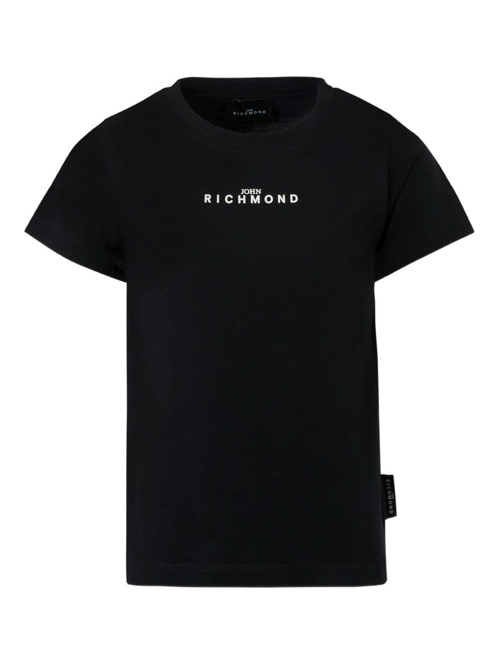 T-shirt per bambino John Richmond Junior nera con logo RBA25010TS BLACK JOHN RICHMOND JUNIOR 