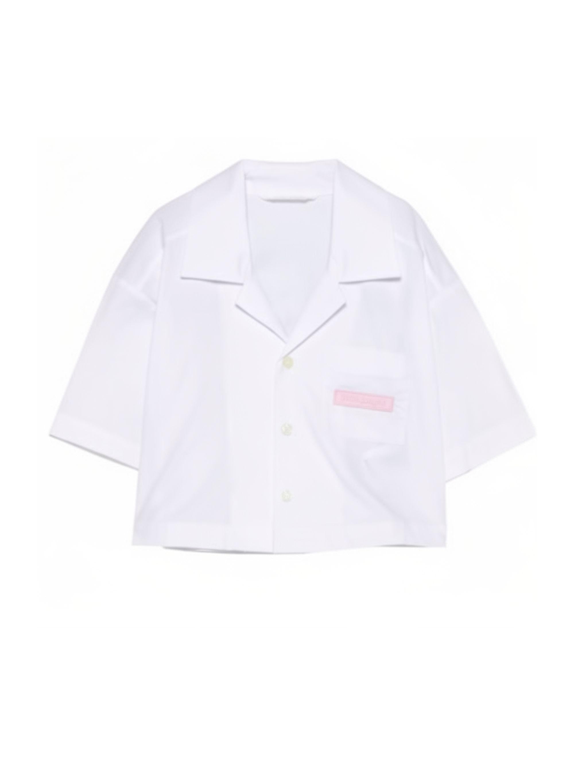 Camicia per bambina Palm Angels Kids bianca con taschino sul petto PGGG001S26FAB002 002 PALM ANGELS KIDS 