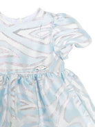 Abito per neonata Emilio Pucci Junior azzurro con finitura metallizzata PZ1101 S0273 600AG EMILIO PUCCI KIDS 