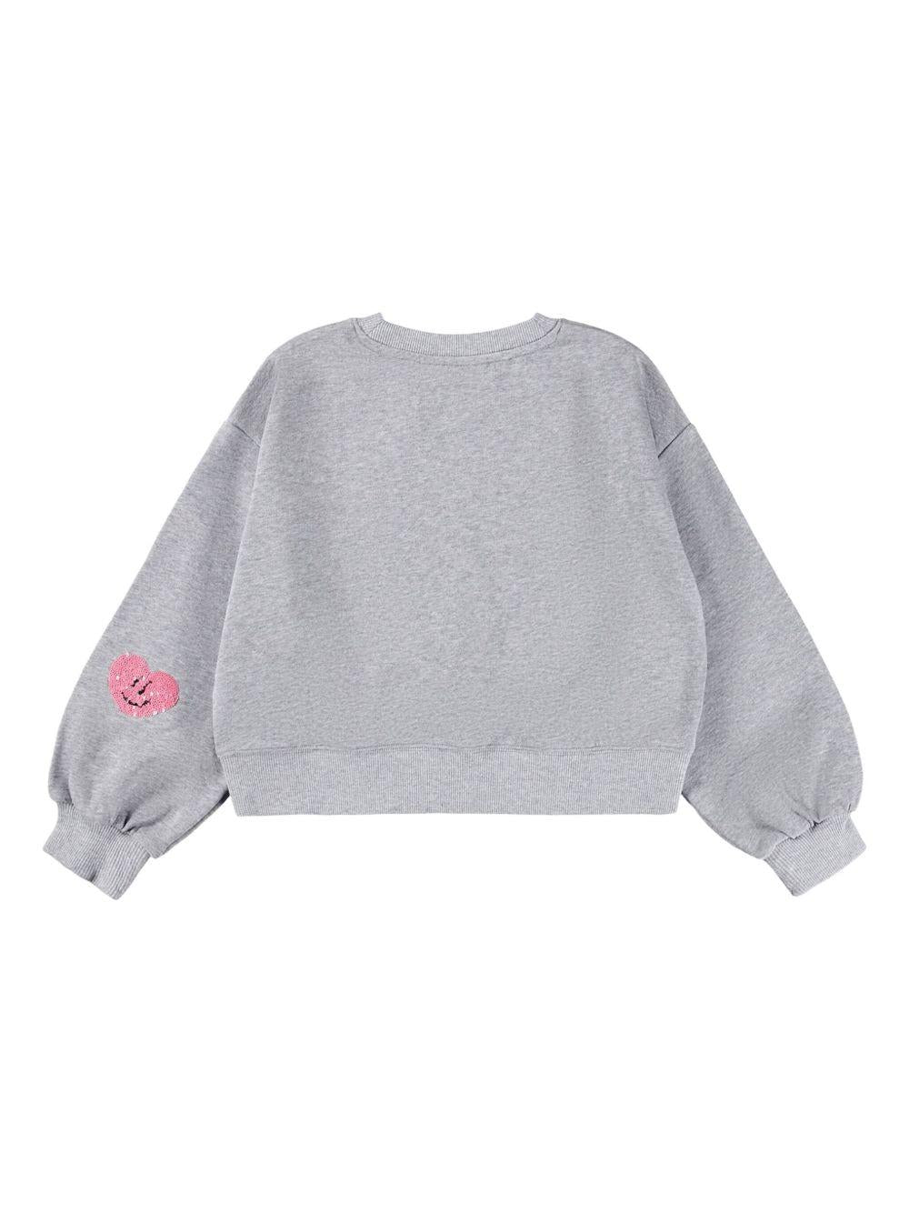 Felpa per bambina MOLO grigia con decorazione con paillettes 2W25J219 1046 MOLO 