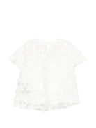 Blusa per bambina Balmain Kids bianca in pizzo a fiori BY5A81 U0263 100 BALMAIN KIDS 