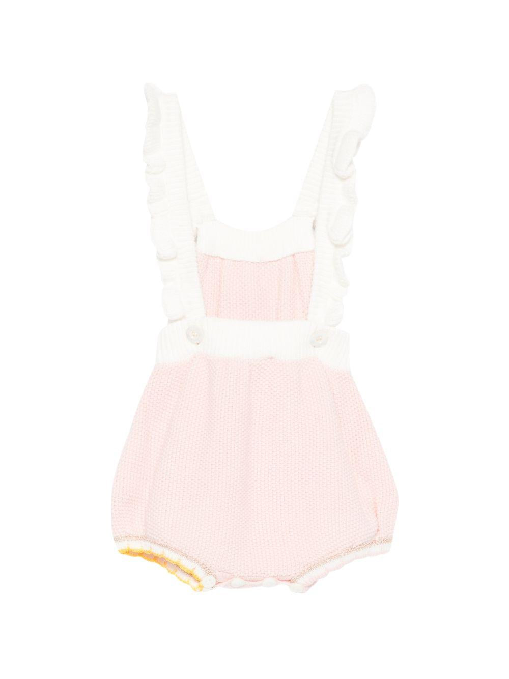Tutina per neonata Gensami rosa con ruches OVERSHORT-BUTTERFLY-CO PINK/OFF WHITE GENSAMI KIDS 