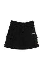 Gonna per bambina Off-White Kids nera con dettaglio logo 44GCK006S26F001 001 OFF WHITE KIDS 