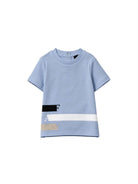 T-shirt per neonato Fay Kids azzurra con stampa grafica FY8511 Z3708 681AV FAY KIDS 