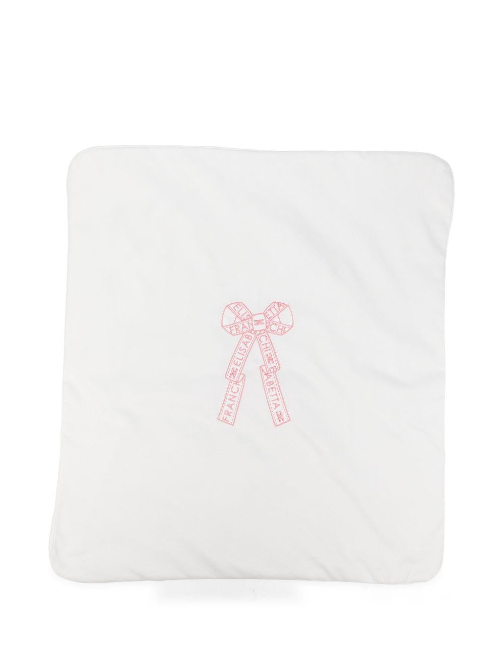 Coperta per neonata Elisabetta Franchi La Mia Bambina bianco con detaglio ricamato ENCO0810JF054 0285 ElISABETTA FRANCHI KIDS 
