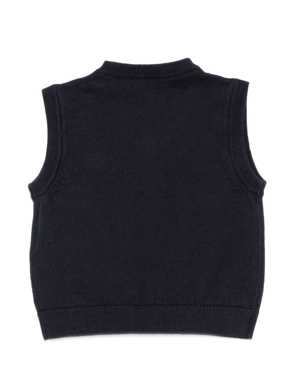 Gilet per neonato Emporio Armani Kids blu con toppa con logo EB000441 AF28773 UB118 EMPORIO ARMANI KIDS 