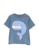 T-shirt per neonato Stella McCartney Kids blu con stampa squalo TY8540 Z0434 61B STELLA McCARTNEY KIDS 