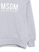 Felpa per bambini MSGM Kids grigia con cappuccio verde S6MSJBHS050 271/01 MSGM KIDS 