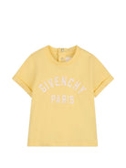 T-shirt per neonato Givenchy Kids gialla con ricamo logo H31230 524 GIVENCHY KIDS 