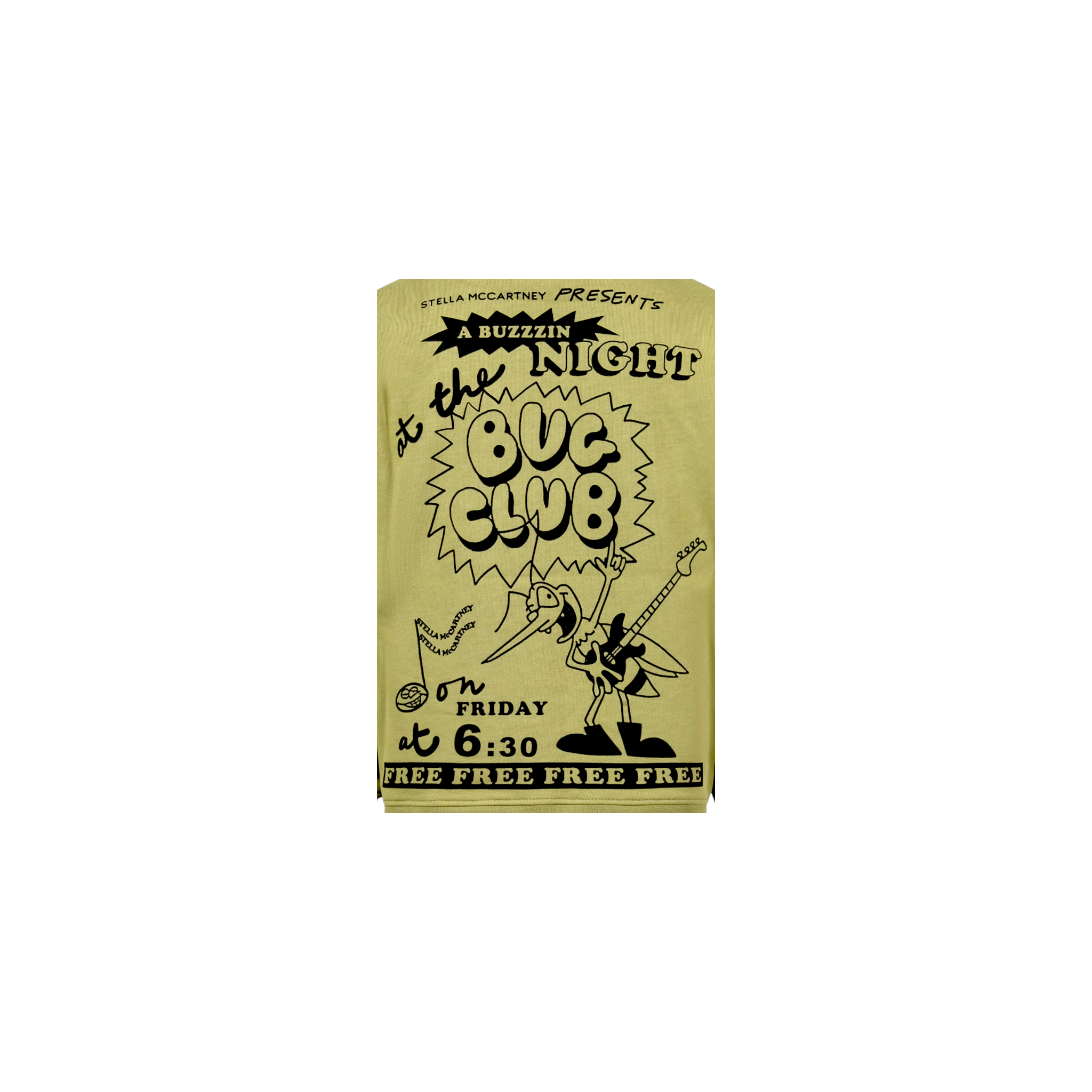 Felpa per bambino Stella McCartney Kids verde con stampa grafica sul retro TY4P10 Z0499 770 STELLA McCARTNEY KIDS 