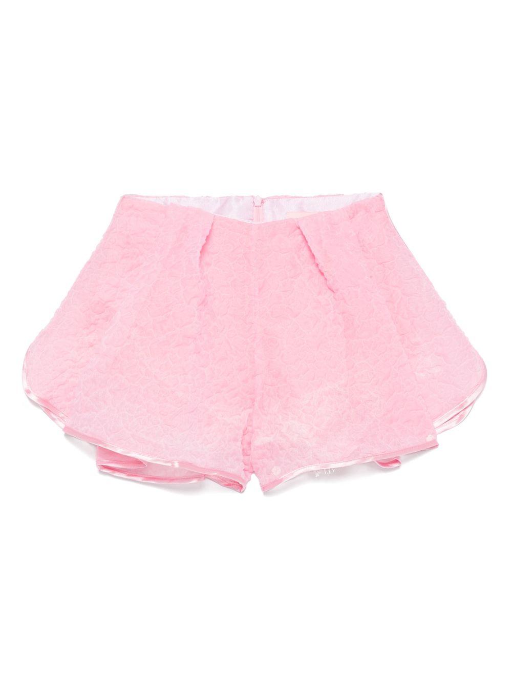Shorts per bambina Vivetta rosa in mistgo cotone con pizzo sovrapposto VE2553 ROSA VIVETTA KIDS 