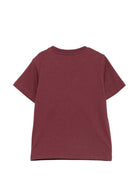 T-shirt per bambini Balmain Kids bordeaux con bottoni sulla spalla BZ8I81 Z3672 530OR BALMAIN KIDS 