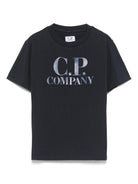 T-shirt con applicazione per bambino C.P. Company Kids blu con girocollo C9M008LAA17 41150 C.P.COMPANY KIDS 