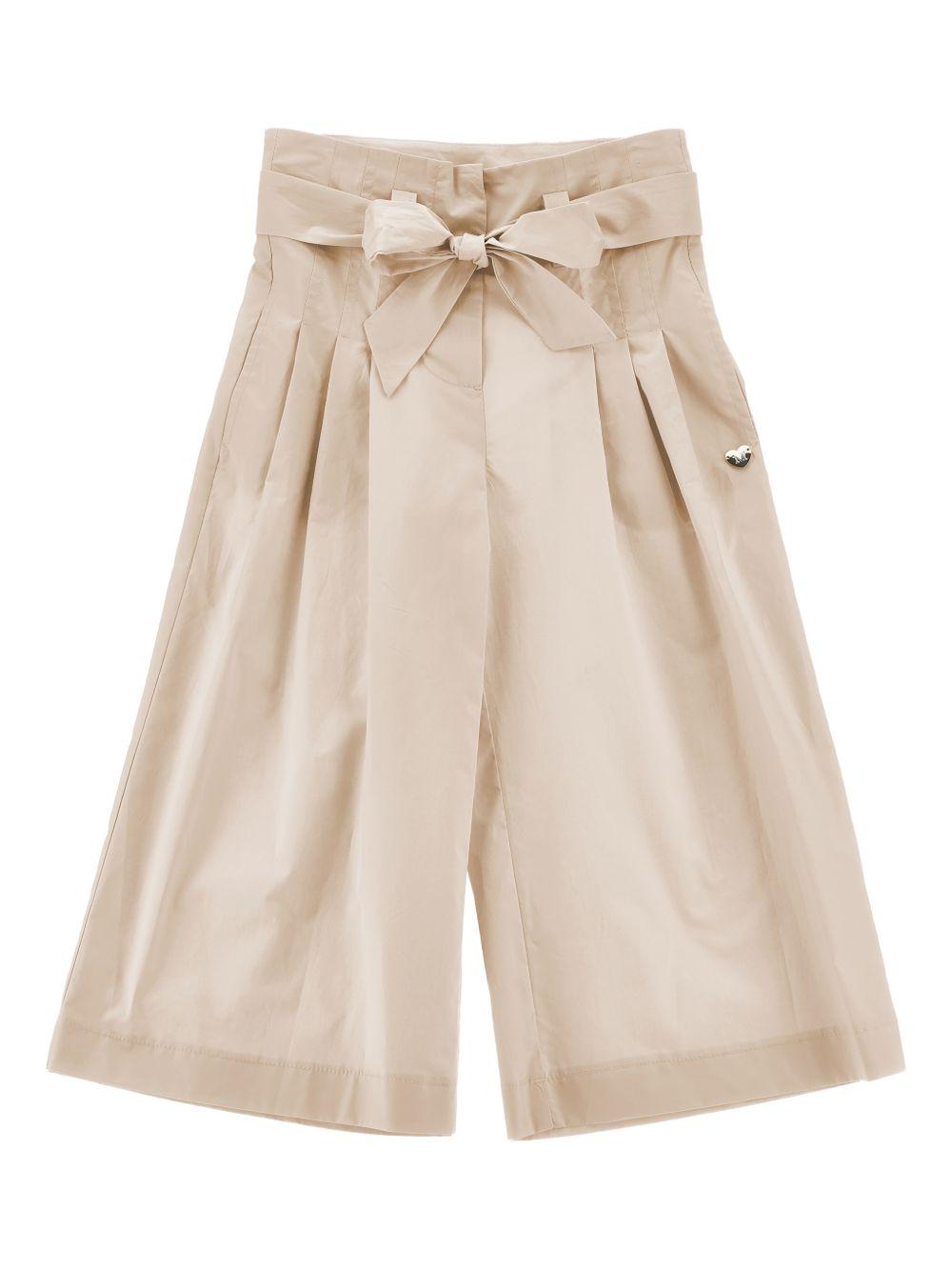 Pantaloni per bambina Monnalisa beige con dettaglio fiocco 17G403 7116 0003 MONNALISA KIDS 