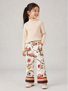 Pantaloni per bambina Monnalisa Kids bianco con stampa grafica all-over 19H401 8005 029F MONNALISA KIDS 