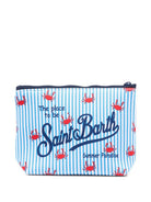 Pochette Aline MC2 Saint Barth bianca e azzurra con stampa granchio ALIN001 00762L MC2 ST. BARTH KIDS 