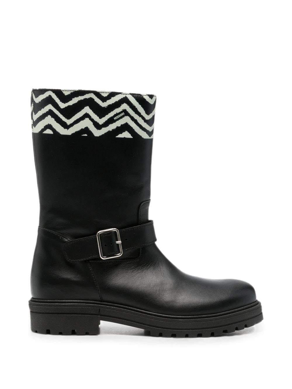 Stivali per bambina Missoni Kids neri con dettaglio con stampa a zigzag MZ0A76 Z1574 930 MISSONI KIDS 