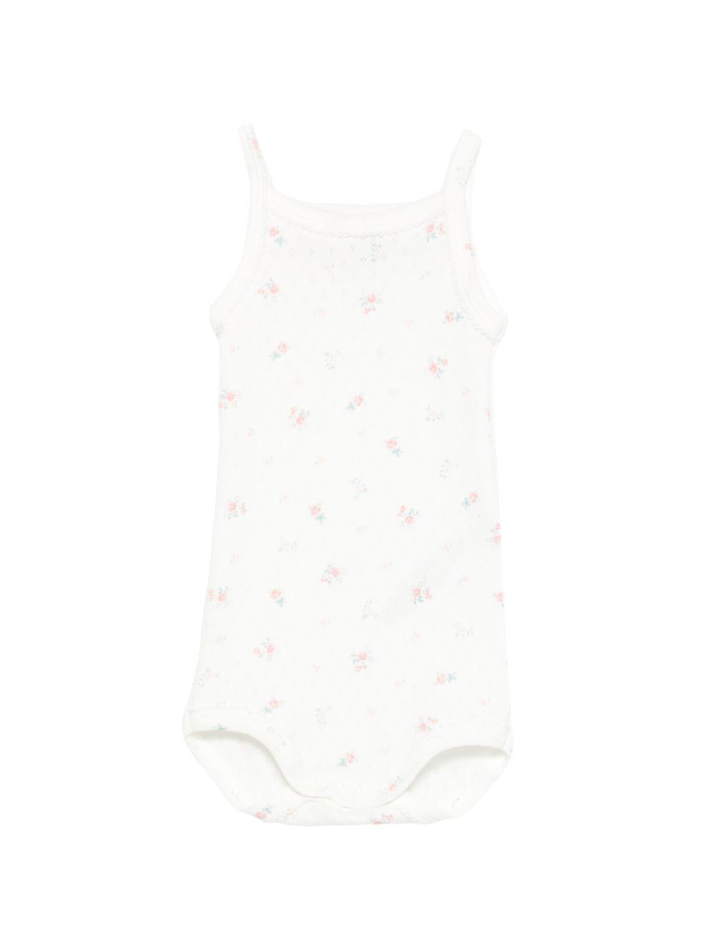 Set tre body per neonata Petit Bateau multicolore con finiture e stampa floreale A0FRW 00 PETIT BATEAU KIDS 