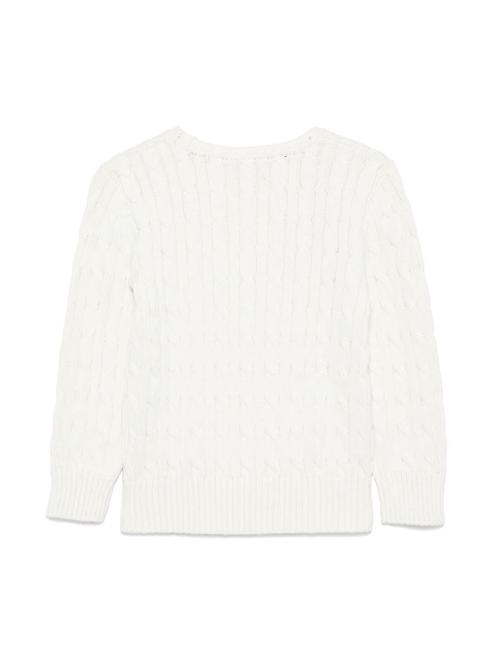 Maglione per bambino POLO RALPH LAUREN KIDS bianco a maglia intrecciata 322702674 024 Ralph Lauren kids 