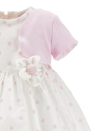 Abito per neonata Monnalisa bianco con dettaglio a fiore 31G912 7667 019B MONNALISA KIDS 