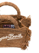 Borsa Vanity Mini MC2 Saint Barth marrone con logo ricamato VAMI017 00452L MC2 ST. BARTH KIDS 