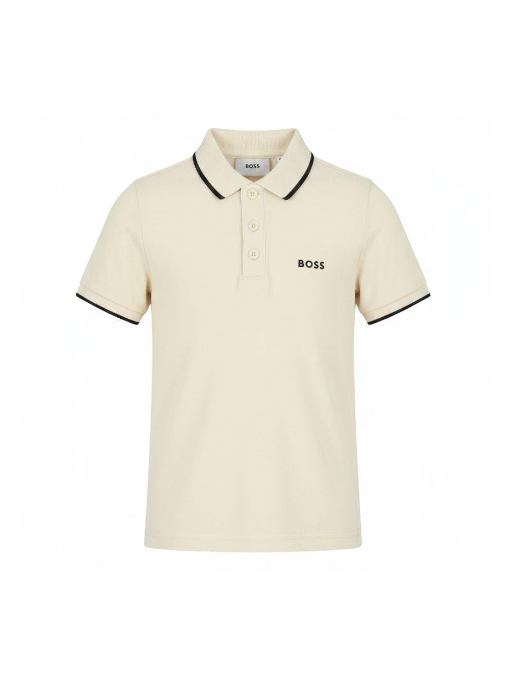 Polo per bambino Boss Kids color crema con chiusura a bottoni J53169 21C BOSS KIDS 