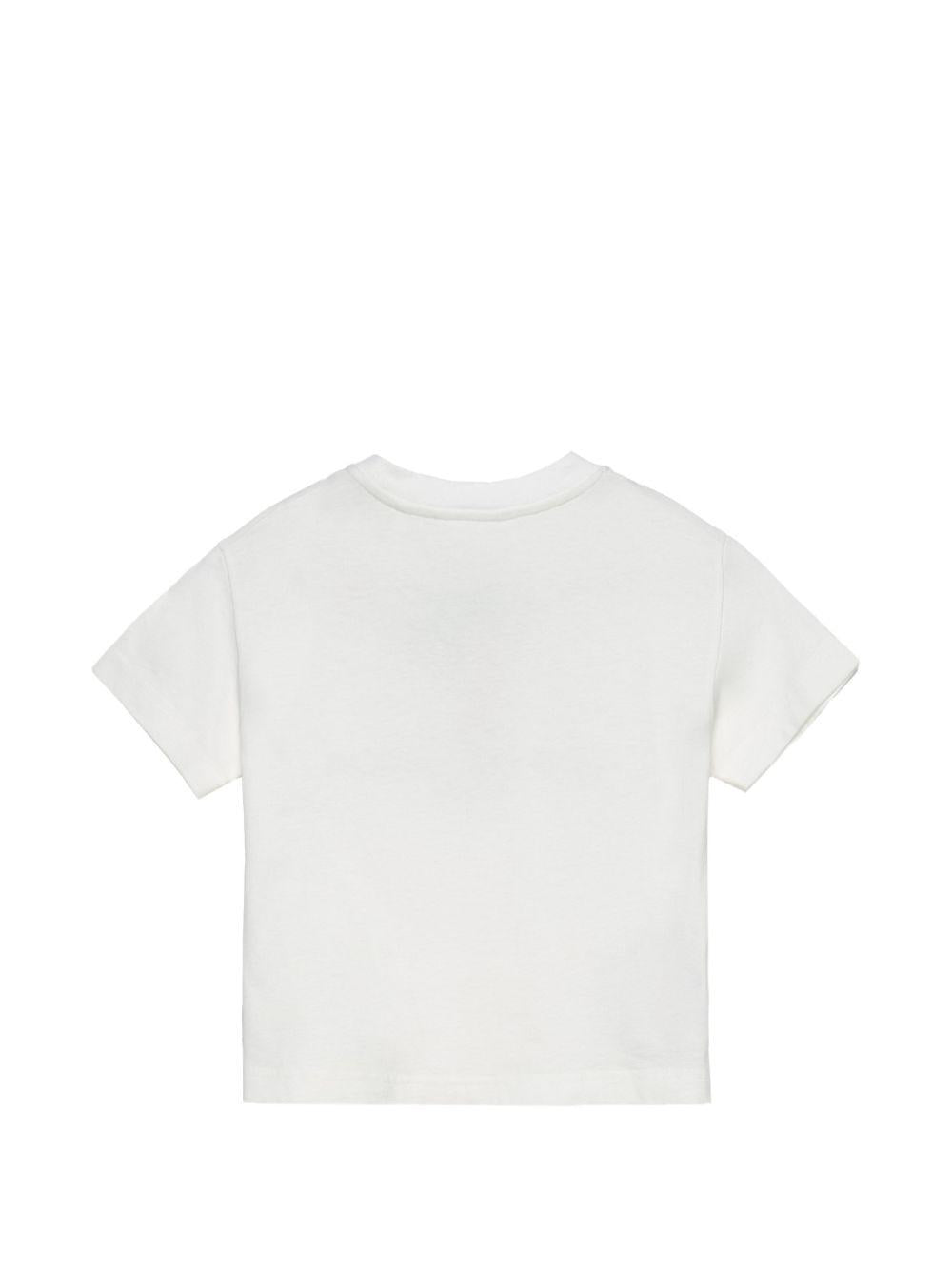T-shirt per bambino Palm Angels Kids bianca con logo sul davanti PBAA003S26JER002 002 PALM ANGELS KIDS 