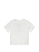 T-shirt per bambino Palm Angels Kids bianca con logo sul davanti PBAA003S26JER002 002 PALM ANGELS KIDS 