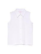 Camicia per bambina Stella Jean Kids bianca con colletto classico SS26SJB614 0001 STELLA JEAN KIDS 