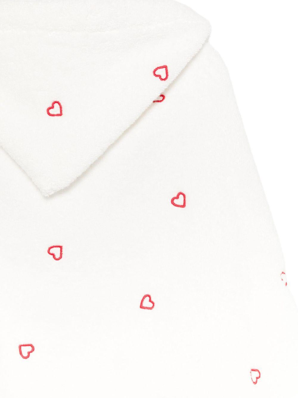 Accappatoio per bambini Petit Bateau bianco con stampa a cuori all-over A0DXK 85 PETIT BATEAU KIDS 