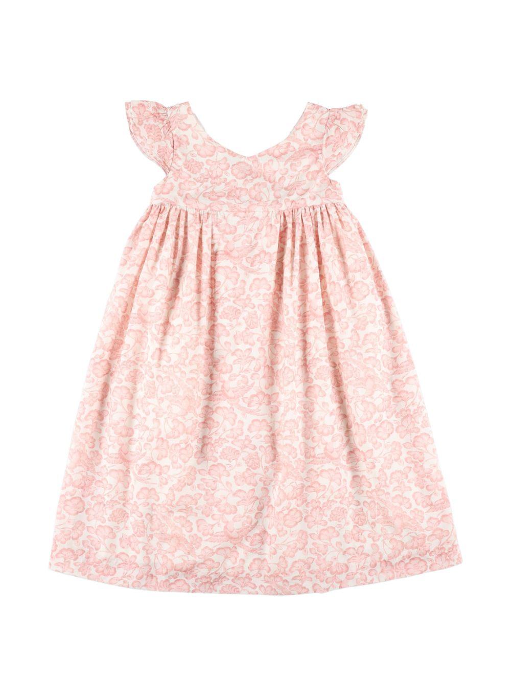 Abito per bambina Bonpoint rosa con stampa floreale S06GDRW00024 524C BONPOINT KIDS 