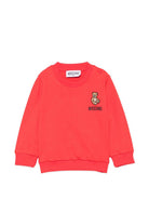 Felpa per neonati Moschino Kids rossa con ricamo Teddy Bear MUF06OLCA40 50109 MOSCHINO KIDS 