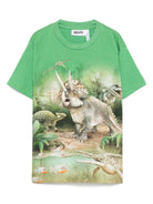T-shirt per bambino Molo verde con stampa grafica 1S25A211 3867 MOLO 