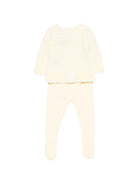 Set maglioncino e pantaloni per neonata Paz Rodriguez giallo con dettaglio lavorazione a pointelle 103-123518 0501 PaZ RODRIGUEZ KIDS 