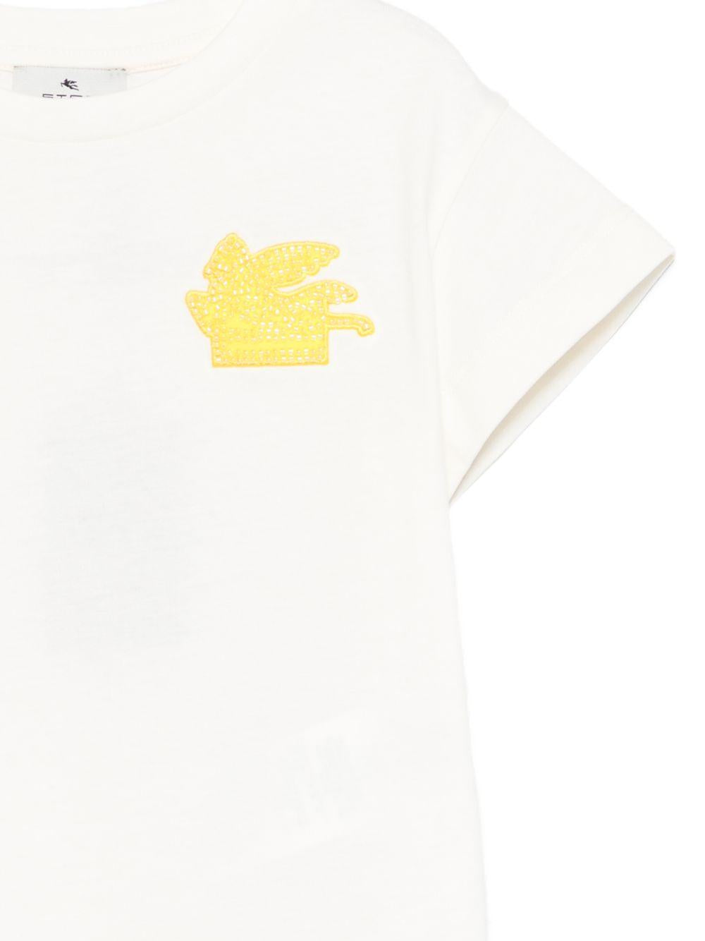 T-shirt per bambina Etro Kids bianca con logo applicato GY8A31 Z3672 102GL ETRO KIDS 