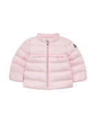 Piumino Nazife per neonata Moncler Enfant rosa con finiture con ruches L19511A00008597YF 503 MONCLER ENFANT 