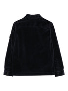 Camicia  per bambino Stone Island Junior blu a coste con zip K2S161200003S0199 V0020 STONE ISLAND JUNIOR 