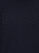 Maglione per neonato BOSS Kidswear blu girocollo con logo ricamato J52455 849 BOSS KIDS 