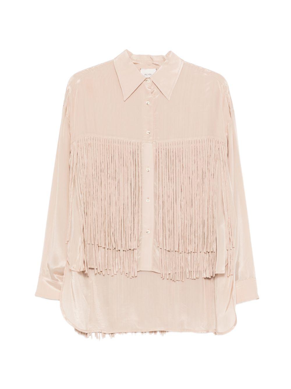 Camicia per donna Alysi beige con dettaglio frange 216202 P6026 CP ALYSI 
