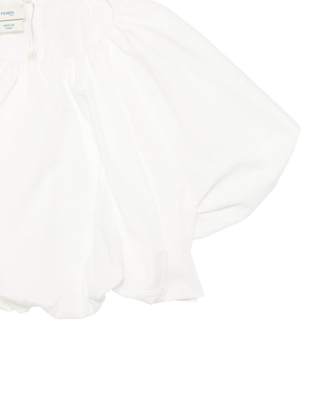 Blusa per bambina Fendi Kids bianca con maniche a sbuffo JFC149 AEXZ F0TU9 FENDI KIDS 