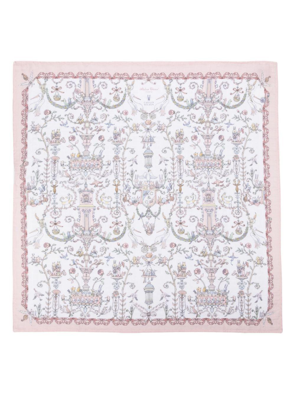 Lenzuola da culla per neonata Atelier Choux rosa con stampa all-over CA-CQ-TDJ P-U ATELIER CHOUX PARIS KIDS 