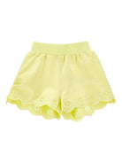 Shorts per bambina Monnalisa giallo con orlo a smerlo 17G401 7014 0014 MONNALISA KIDS 
